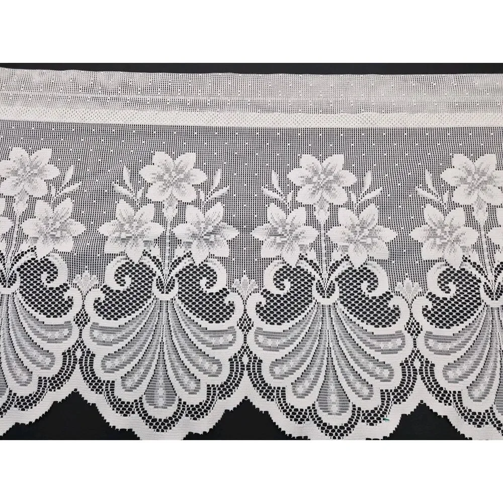 Vintage Floral Lace Valance 56 W 18 L Made In U S A